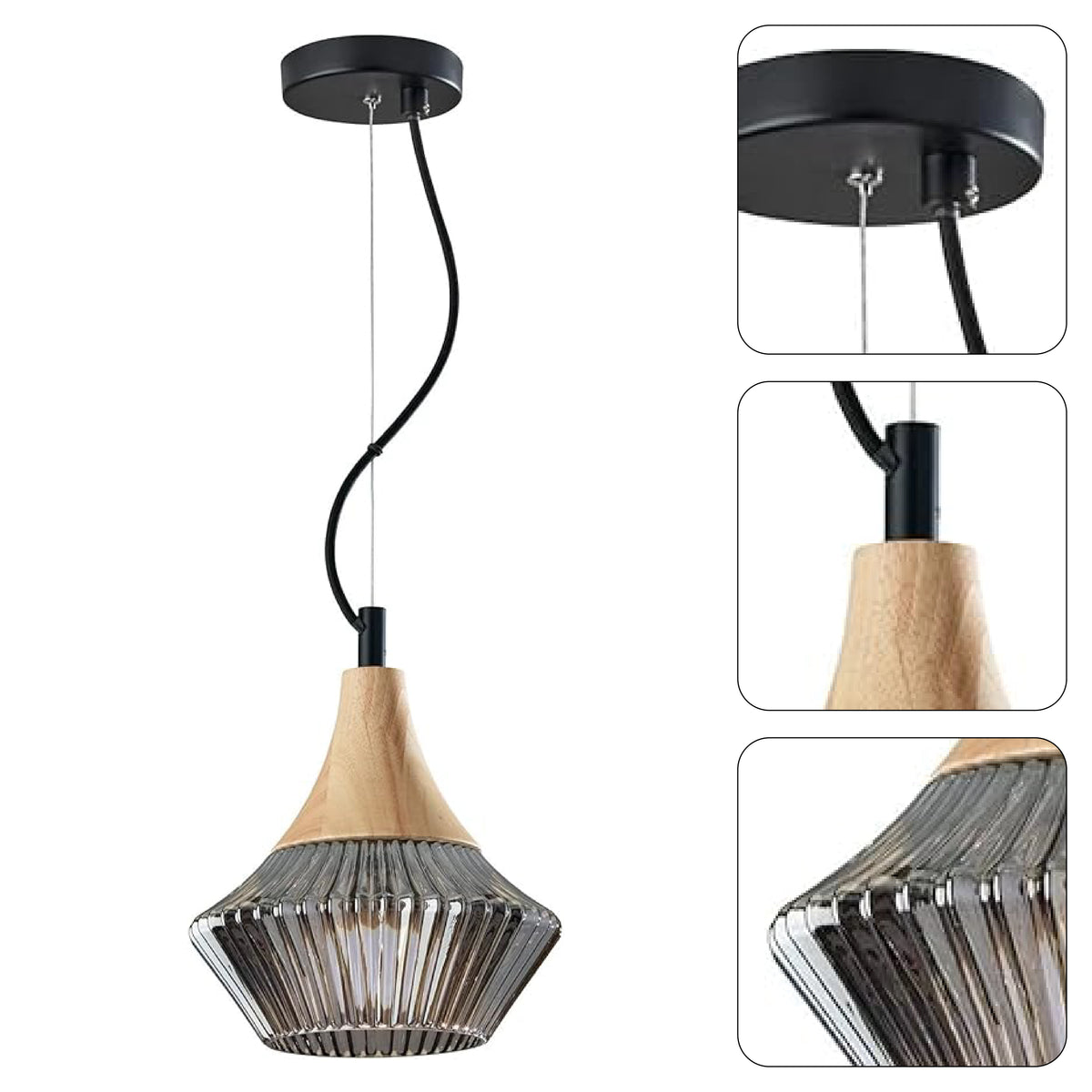 Adjustable hanging lights black kitchen light metal pendant light ...
