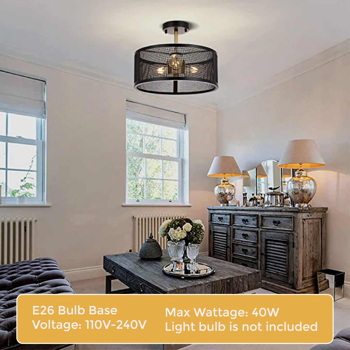 HOXIYA 6 Lights DIMMABLE Plug in Wagon Wheel Chandelier