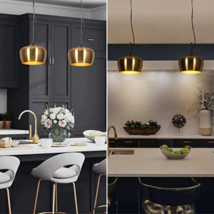 1-Light copper pendant light Metal kitchen island lights hanging Modern gold light fixture