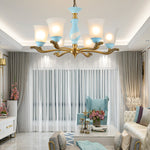 Modern room decor glass chandelier home decor ceramic pendant light fixture