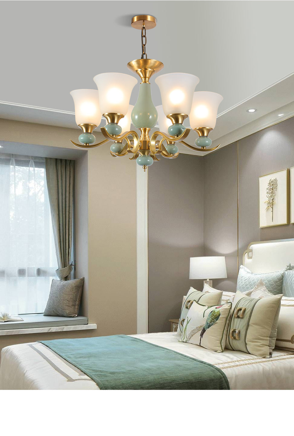 Glass lamps for bedrooms brass ceramic chandelier lamps for living room