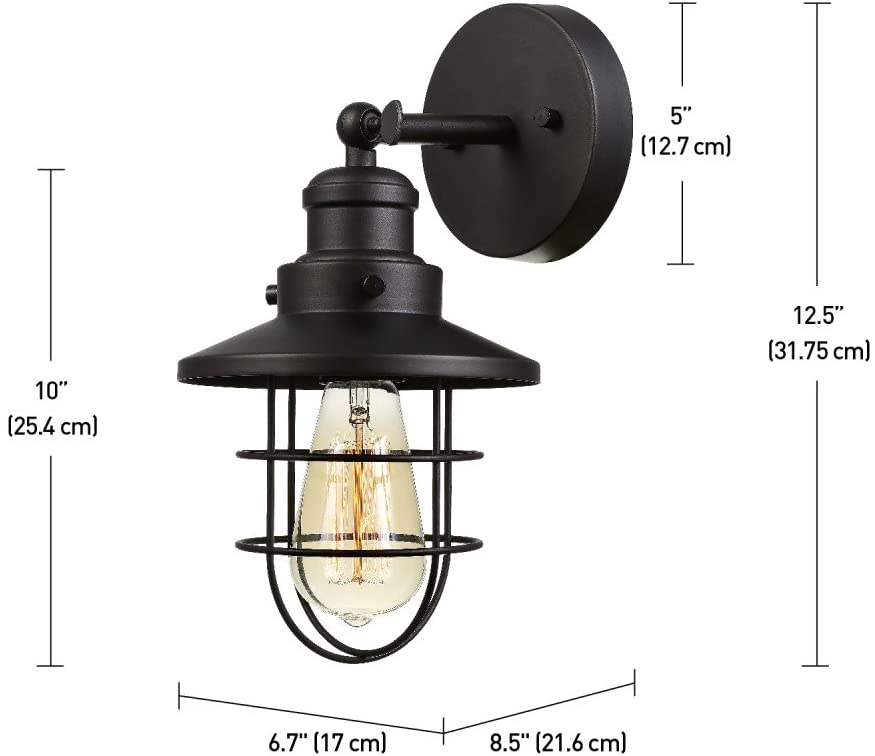 Dark bronze cage wall light fixture industrial wall sconce