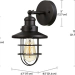 Dark bronze cage wall light fixture industrial wall sconce