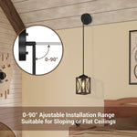 Rustic frame net  pendant light fixture Farmhouse adjustable hanging light for Slop Ceiling