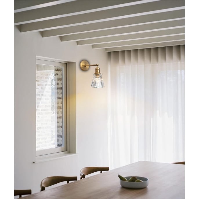 1-Light Industrial light fixture gold kitchen light  glass, metal wall light