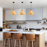 1-Light pendant light black hangable light Bamboo island lights