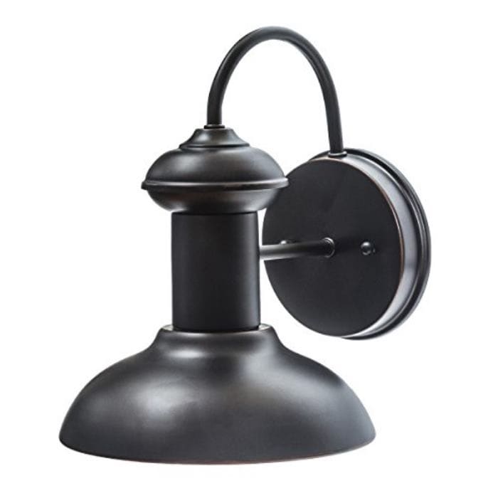 1 light indoor wall light with rubbed bronze finish