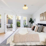 12” Light fixture milk white ceiling lighting glass, metal kitchen lights