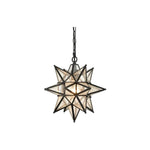 13 inch moravian star light with seeded glass shade