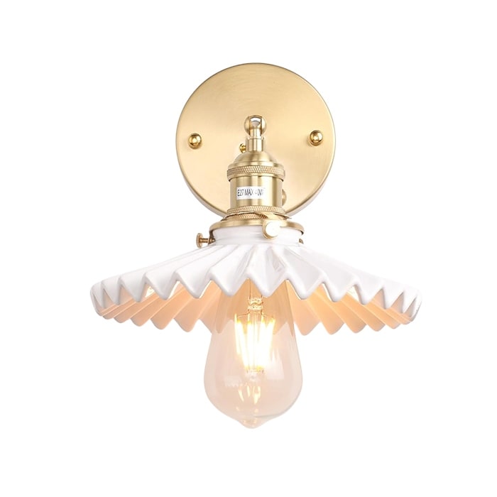 180 Degree adjustable sconce light white lights fixture brass, ceramic wall lights