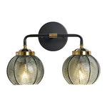 2- Lights vanity lights black, green, gold wall lights  glass, metal sconce light