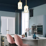 2- Pack pendant light gold kitchen lights  iron, glass dining room light