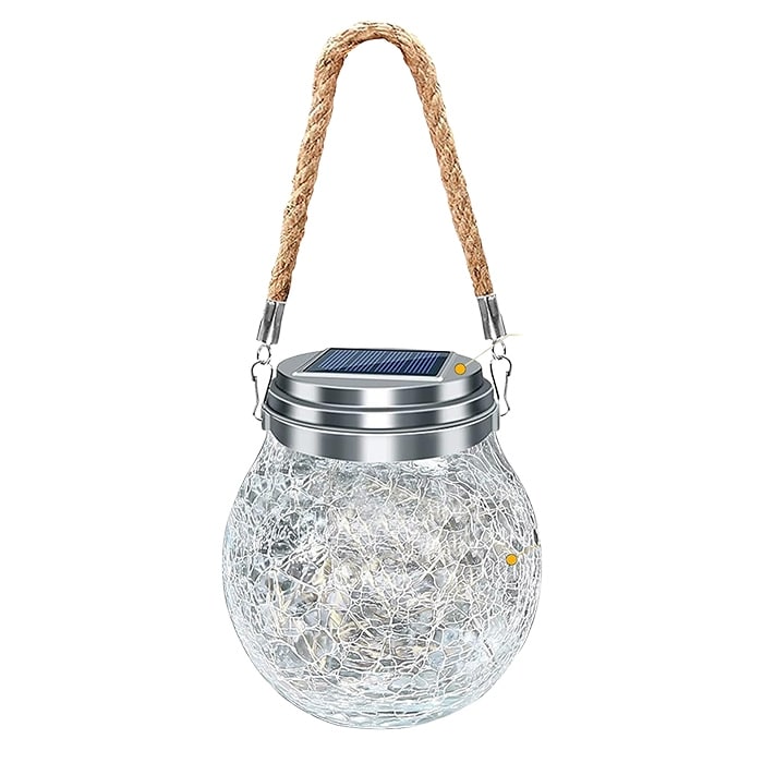 2 Pack LED solar light silver garden light stainless steel, glass christmas light