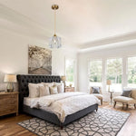 2-Pack farmhouse light fixtures gold kitchen lights glass, crystal pendant light