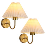 2-Pack sconce lights white+gold wall lights metal, fabric dining room lights