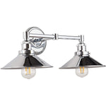 2 light chrome industrial wall sconce