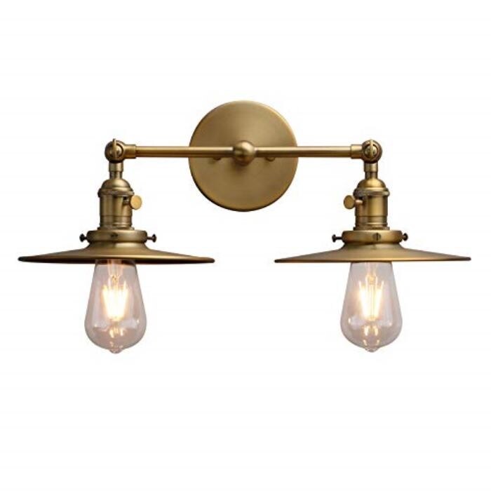 2 light industrial antique wall sconce