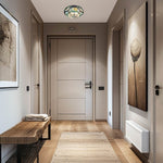 2-lights ceiling lights blue hall light glass flush mount light