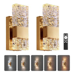 2 pack gold wall sconce crystal wall light modern wall lamp for bedroom