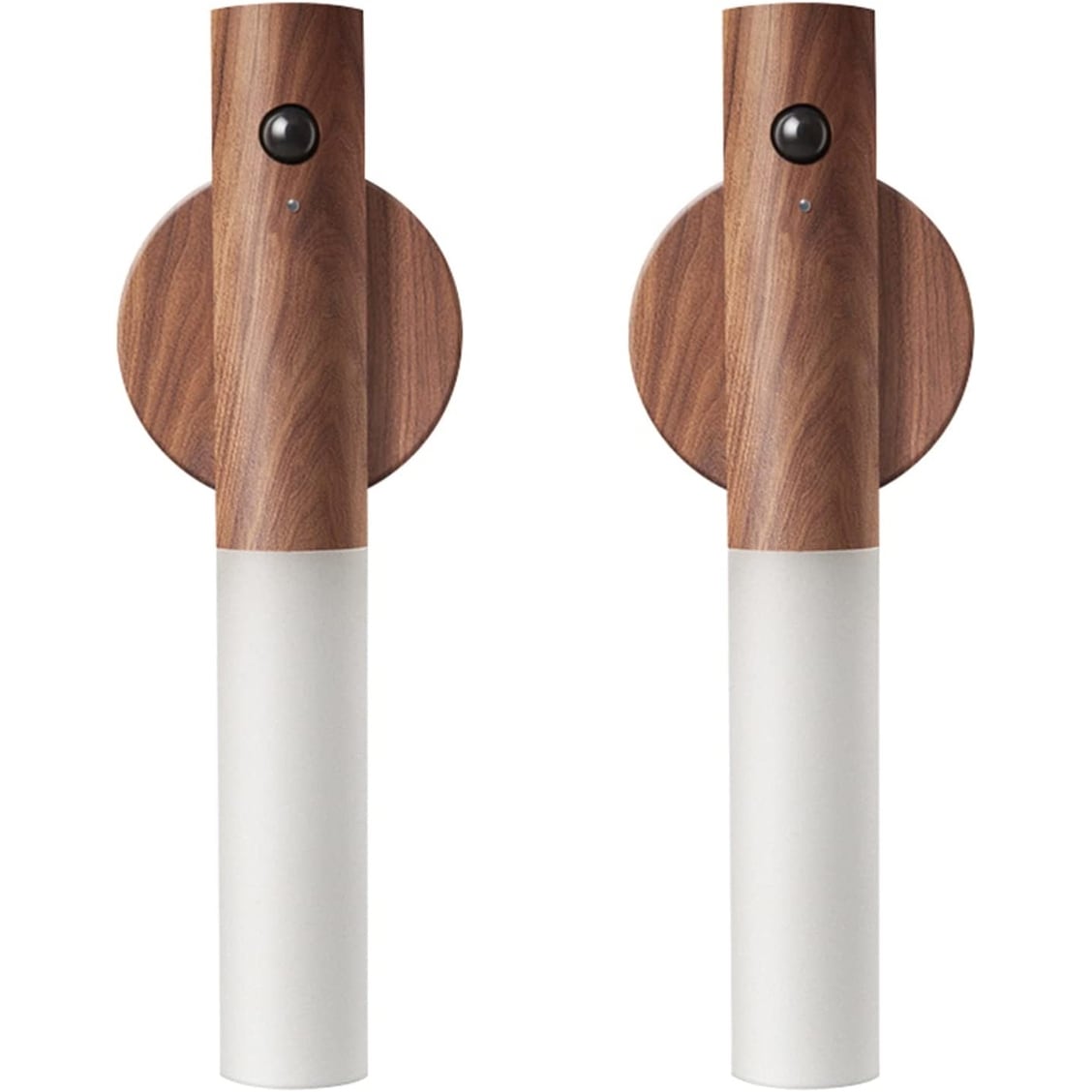 2 pack motion sensor night wall light fixture rechargeable LED lamp wooden wall sconce