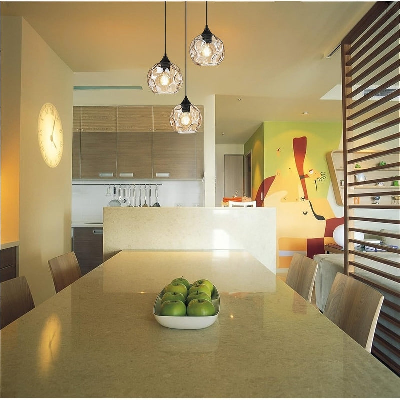 3-Light pendant light black and gold hanging lights glass, metal dining lights