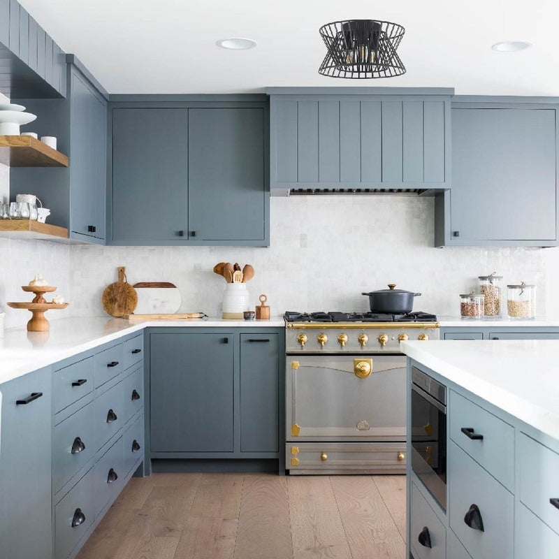 3-Lights kitchen light black flush mount light metal ceiling light