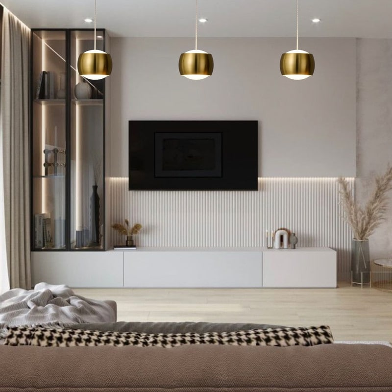 3-Pack light fixtures gold kitchen pendant lamps aluminum LED pendant light