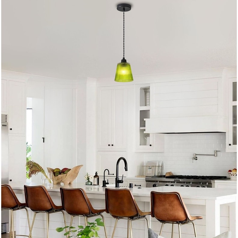 3-Pack pendant lights green kitchen lights glass, metal island lights