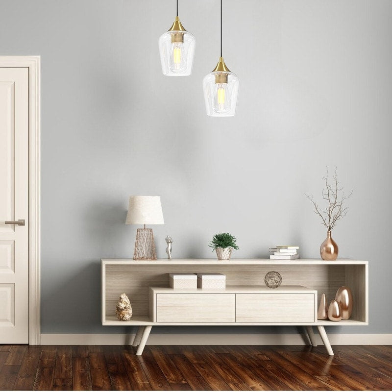 3 Packs pendant light  gold light fixtures glass, metal bedroom light