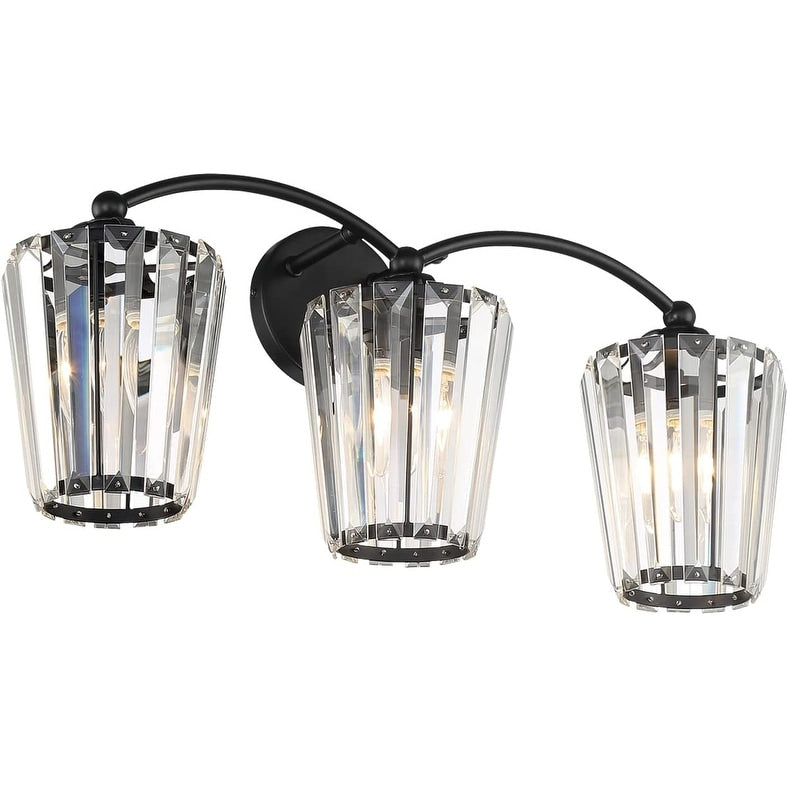 3 crystal vanity light fixture black bathroom wall light crystal wall lights lamp