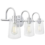 3 light chrome wall light fixture arm wall sconce