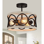 3 light farmhouse ceiling light fixture black drum ceiling lamp industrial flush mount ceiling lighting