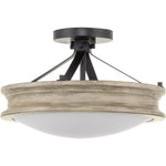 3 light farmhouse semi flush mount ceiling lighting black frosted glass ceiling light fixture