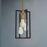 3 light industrial hanging lamp rectangle black pendant light kitchen island hanging lamp