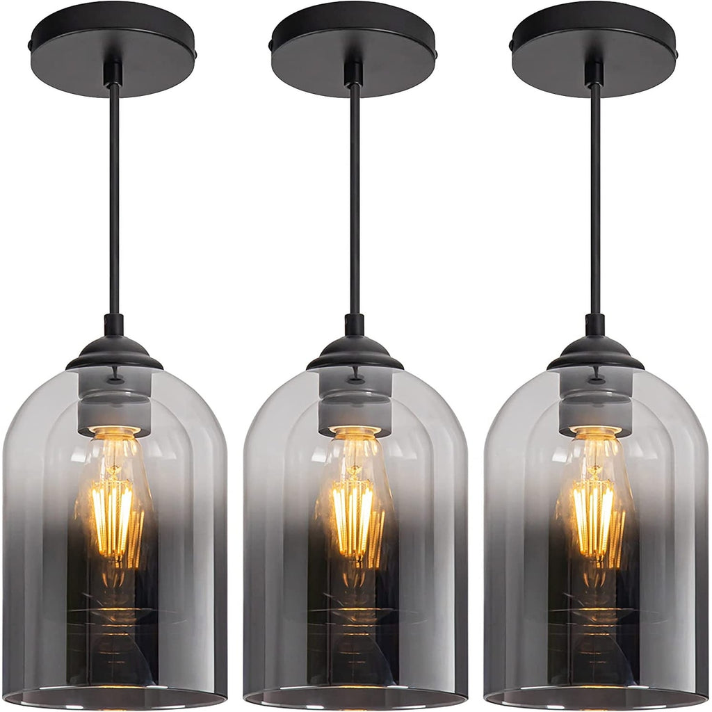 3 light pendant light fixture black pendant lamp glass hanging light fixture