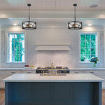 3-light rustic island lights black pendant light fixture glass, metal pendant light