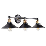 3 light vintage industrial black wall light fixture