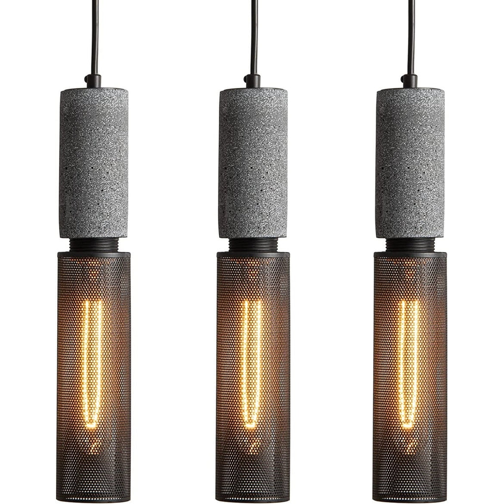 3 pack concrete linear pendant light modern industrial hanging cement pendant lighting
