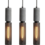 3 pack concrete linear pendant light modern industrial hanging cement pendant lighting