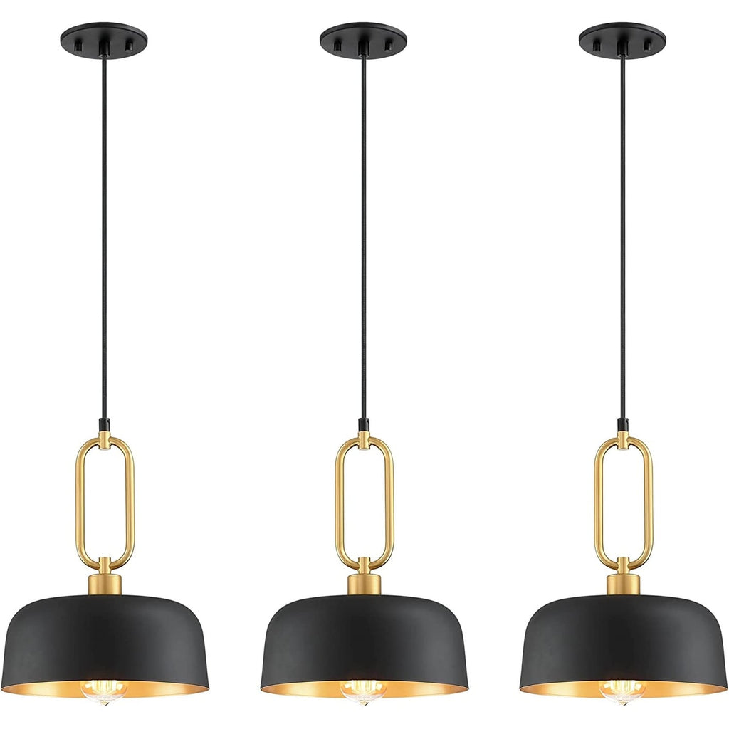 3 pack industrial pendant light fixture black metal hanging lamp island dining chandeliers