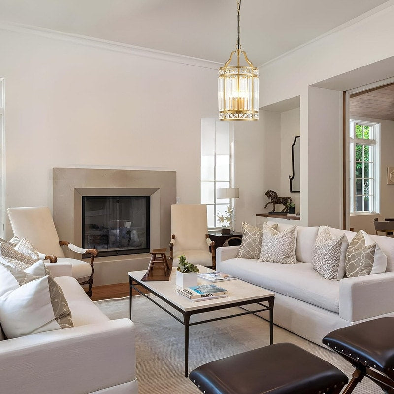 4-Light chandeliers pendant lights gold island lights metal, crystal hallway lights