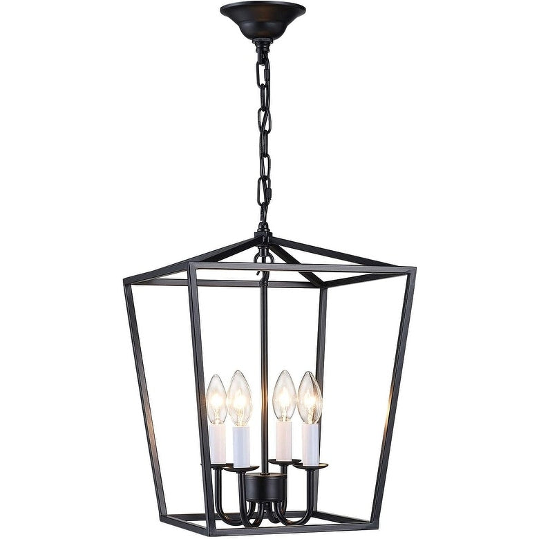 4 light candle chandelier lantern cage pendant light fixture