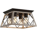 4 light farmhouse ceiling light fixture semi flush mount ceiling lamp rust square island lighting