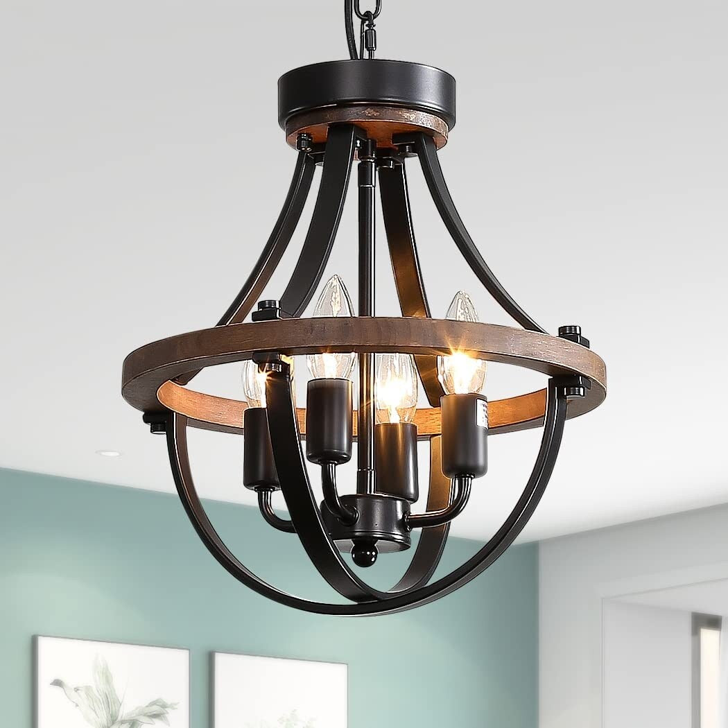 Rust Ceiling Light 4 light farmhouse chandelier industrial rust ceiling light pendant vin ...