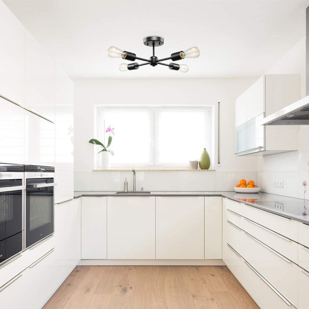 4 light sputnik ceiling light fixture black room ceiling lamp