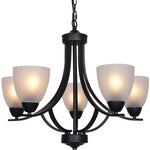 5 light alabaster glass chandelier black modern pendant light fixture