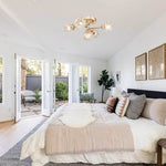 5-lights light fixture shinny gold ceiling light Crystal flush mount light