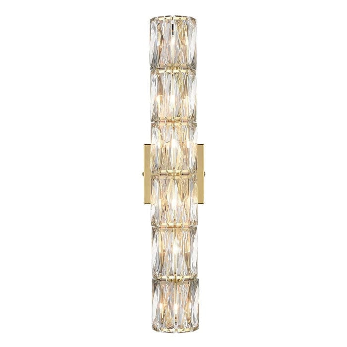 6 light modern wall light crystal mounted wall sconce with gold finish