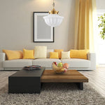 Adjustable hanging lamp fixture gold and mushroom dining room lights glass,metal pendant light lamp