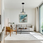 Adjustable hanging light black island lamps glass pendant light